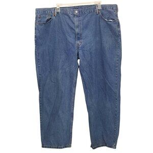 Levi 52x30 Blue Jeans Pants Denim‎ Jean Zipper Fly Relaxed Fit Cotton Levis 550